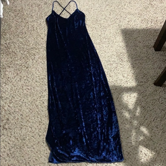 NBD blue suede dress long. Xs - Picture 3 of 3